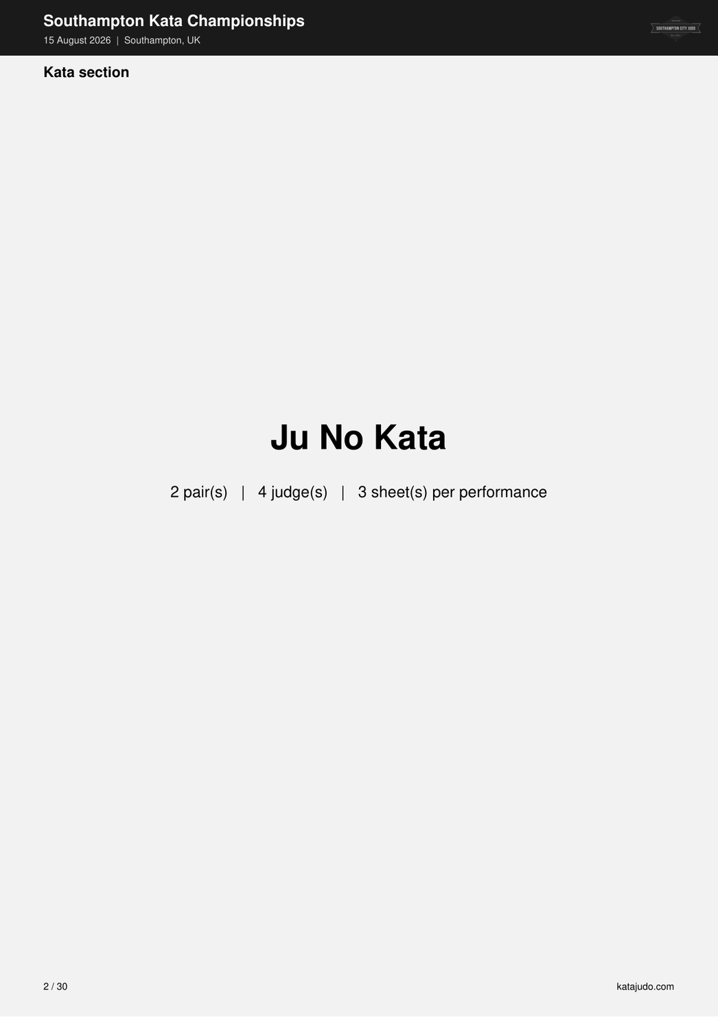 PDF kata section divider page with a large kata title